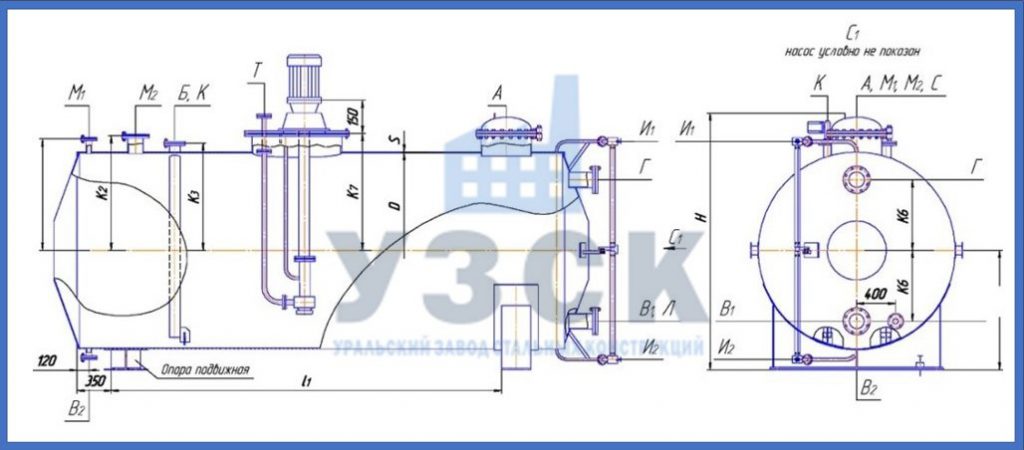 Чертеж емкости ГКК в Кемерово